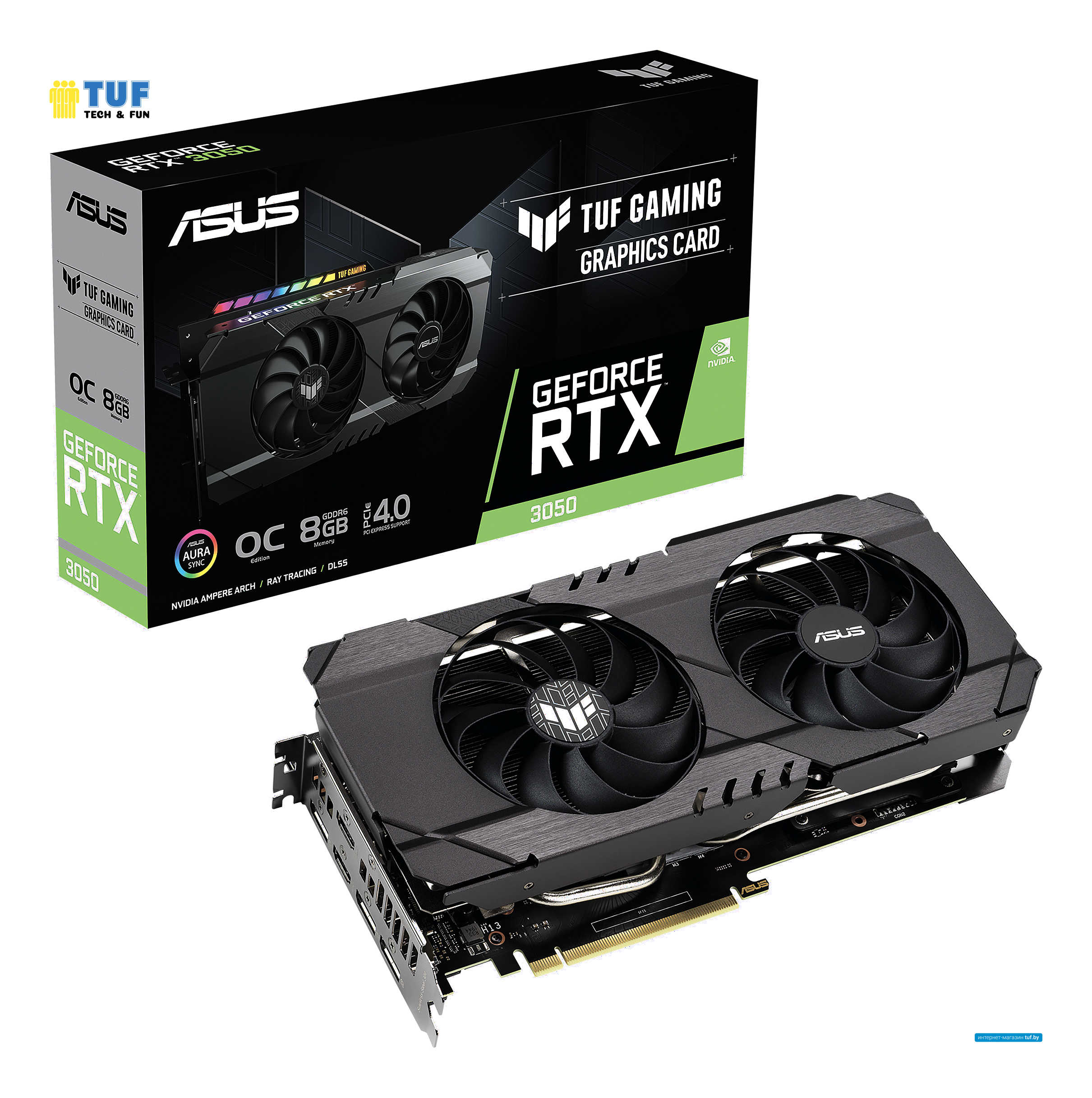 Видеокарта ASUS TUF Gaming GeForce RTX 3050 OC Edition 8GB GDDR6 TUF-RTX3050-O8G-GAMING