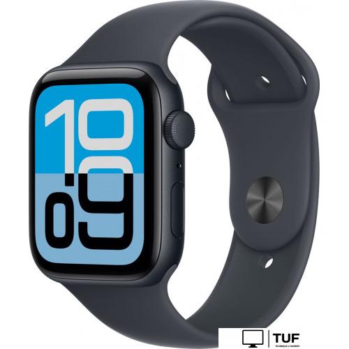 Умные часы Apple Watch SE 3 44 мм (алюминиевый корпус, полуночный/полуночный, спортивный силиконовый ремешок M/L)