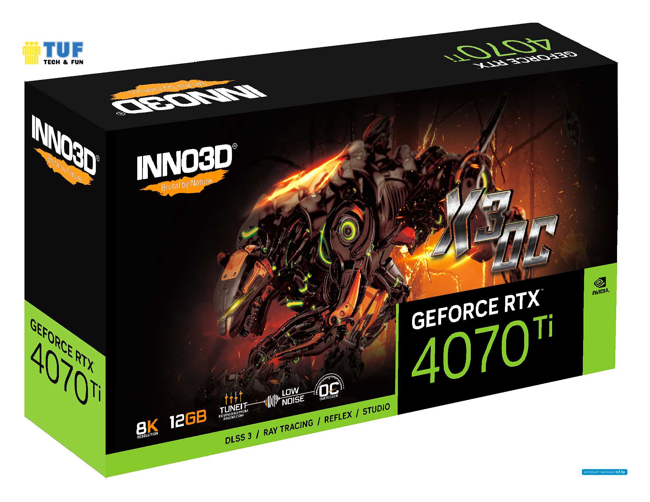 Видеокарта Inno3D GeForce RTX 4070 Ti X3 OC N407T3-126XX-186148N