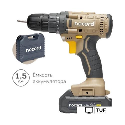 Дрель-шуруповерт Nocord NCD-20.2.15.C (с 2-мя АКБ, кейс)