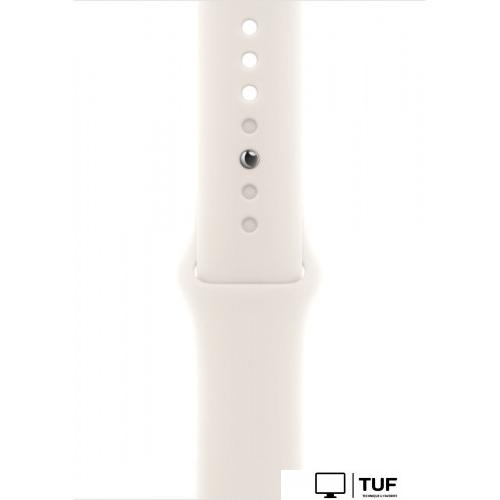 Умные часы Apple Watch SE 3 44 мм (алюминиевый корпус, звездный свет/звездный свет, спортивный силиконовый ремешок M/L)