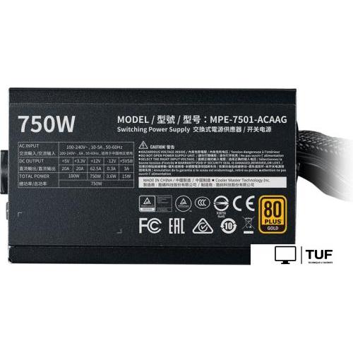 Блок питания Cooler Master MWE Gold 750 - V2 MPE-7501-ACAAG-EU
