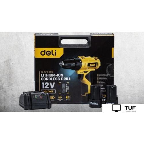 Дрель-шуруповерт Deli DL-DZ12-E2D1 102880 (с 2-мя АКБ, кейс)