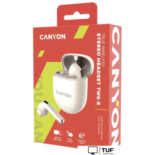 Наушники Canyon TWS-6 (бежевый)