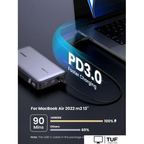 Внешний аккумулятор Ugreen PB205 25000mAh (серый)