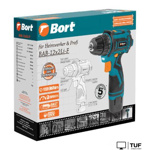 Дрель-шуруповерт Bort BAB-12x2Li-F (с 1-им АКБ)