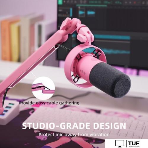 Проводной микрофон FIFINE T688 (розовый)