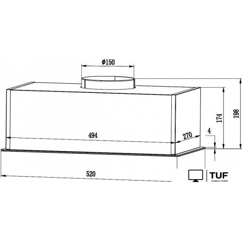 Кухонная вытяжка Weissgauff BOX 850 Touch (черное стекло)