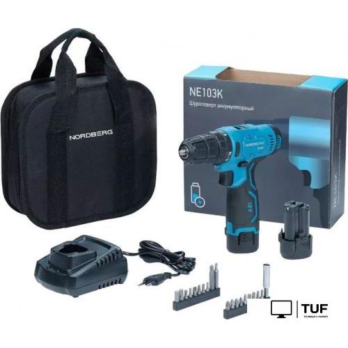 Дрель-шуруповерт Nordberg NE103K+NE9012 (с 2-мя АКБ, сумка)