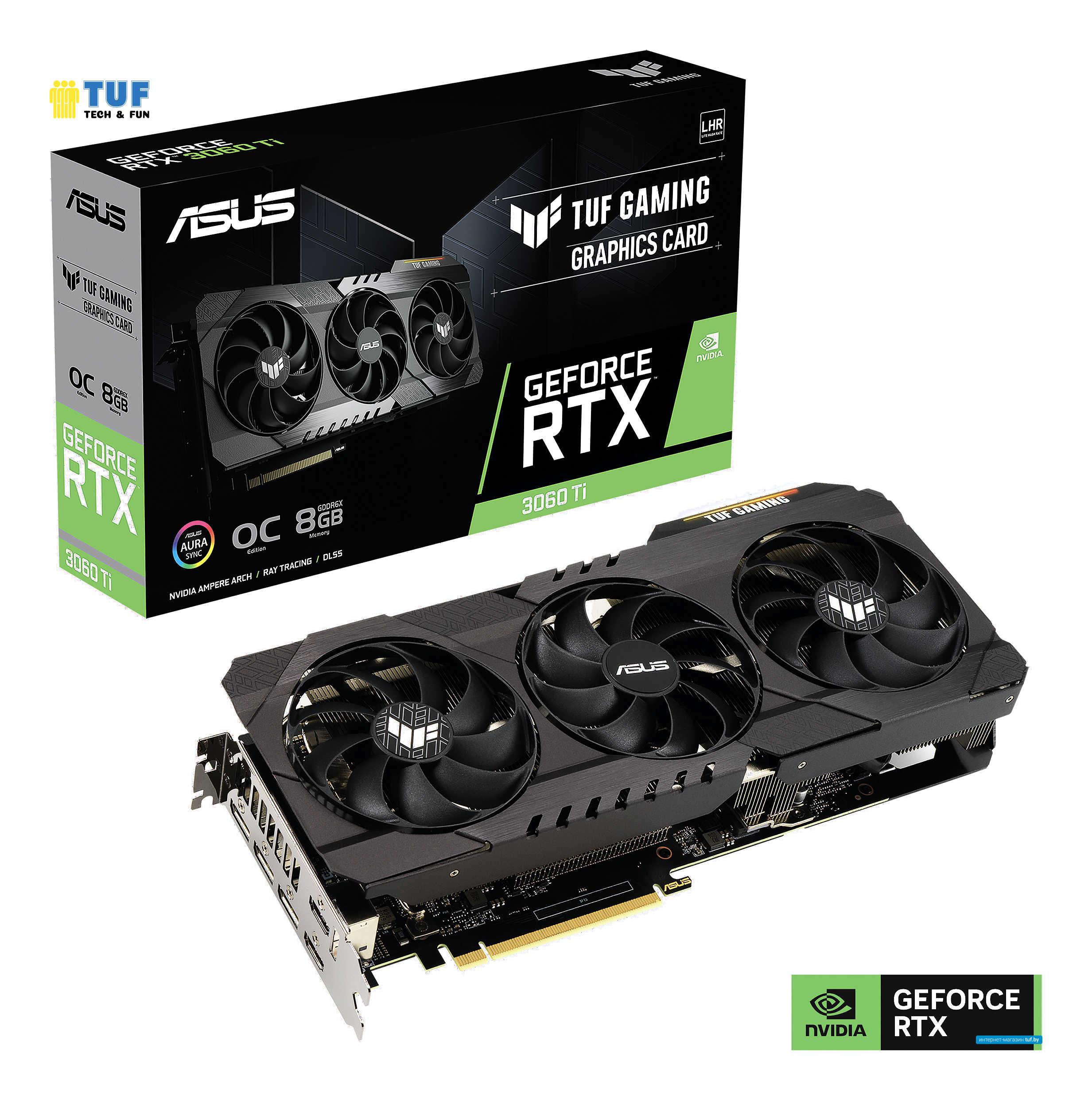 Видеокарта ASUS TUF Gaming GeForce RTX 3060 Ti OC Edition 8G GDDR6X TUF-RTX3060TI-O8GD6X-GAMING