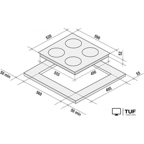 Варочная панель Krona Virgola 60 BL
