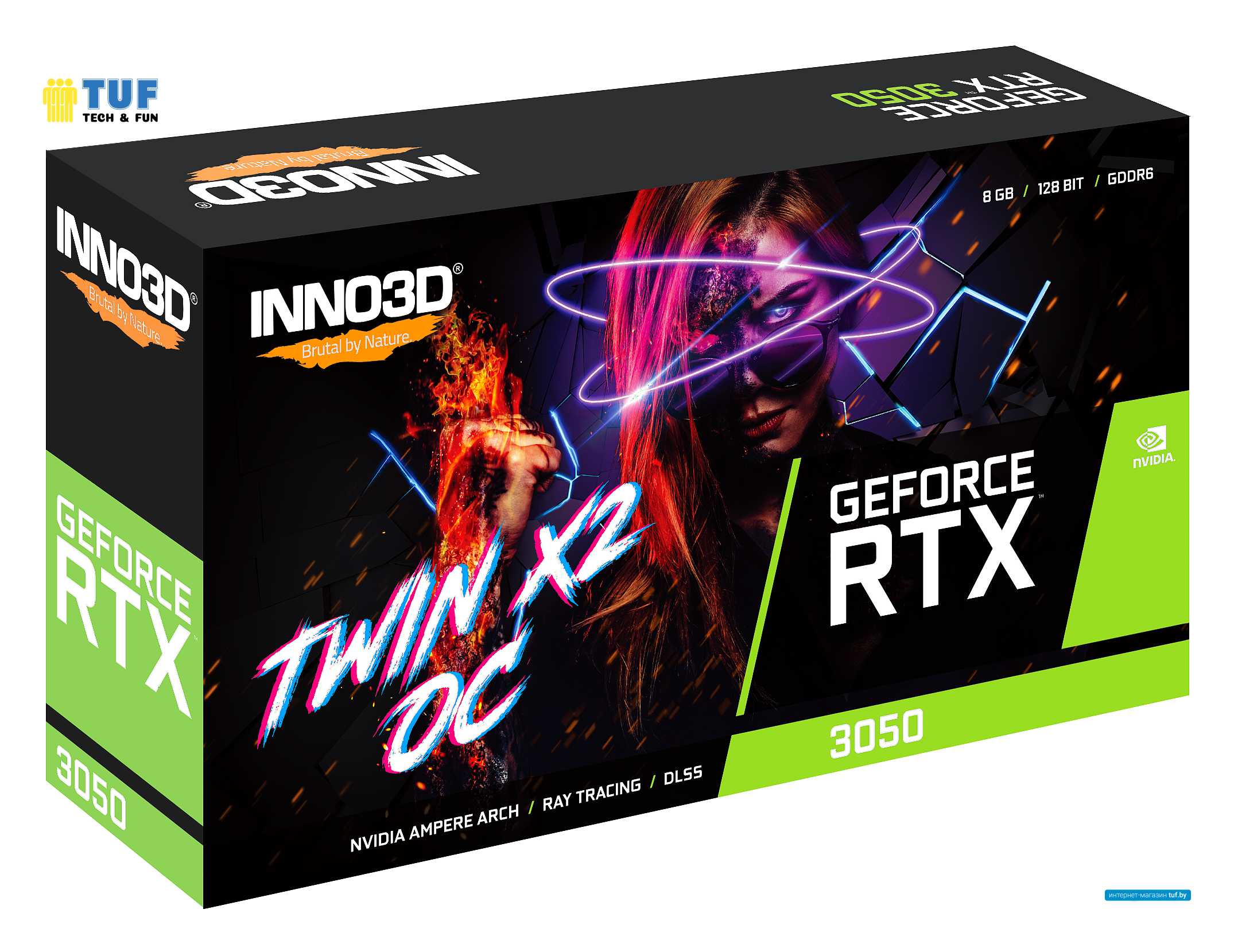 Видеокарта Inno3D GeForce RTX 3050 Twin X2 OC N30502-08D6X-11902130