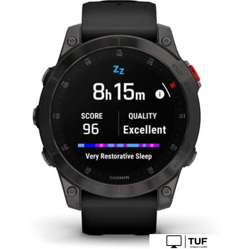 Умные часы Garmin Epix Sapphire Gen 2 (черный титан/черный)