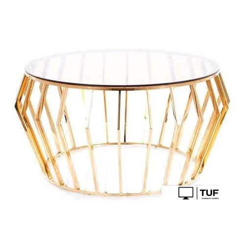 Журнальный столик Signal Ariana A (дымчатый янтарь/золотой)