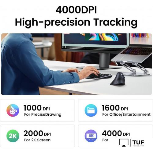 Вертикальная мышь Ugreen MU008 25444 (черный)