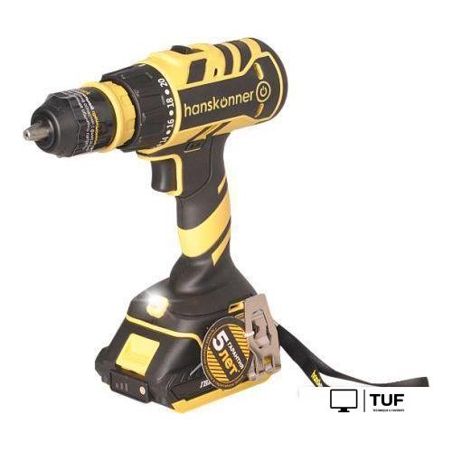 Дрель-шуруповерт Hanskonner HCD1865C (с 2-мя АКБ, кейс)