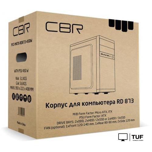 Корпус CBR PCC-MATX-RD873-450W