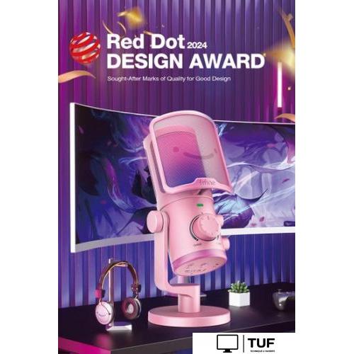 Проводной микрофон FIFINE TAM6 (розовый)