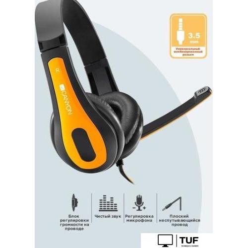 Наушники Canyon HSC-1 (черный/красный)