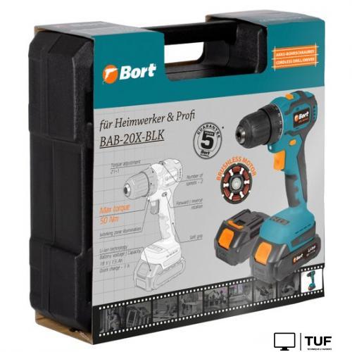 Дрель-шуруповерт Bort BAB-20X-BLK (с 2-мя АКБ, кейс)