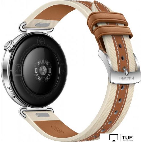Умные часы Huawei Watch GT 6 41 мм (серебристый, с коричневым кожаным ремешком, международная версия)
