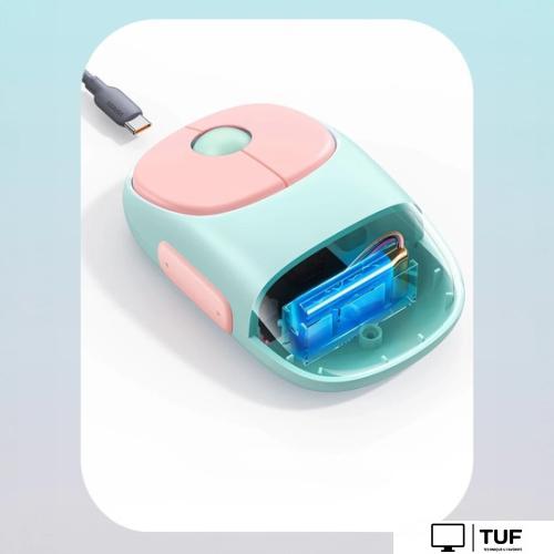 Мышь Ugreen Fun+ MU102 15722 (мятный/розовый)