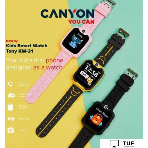 Детские умные часы Canyon Tony KW-31 (розовый)
