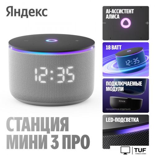 Умная колонка Яндекс Станция Мини 3 Про (серый)