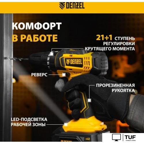 Ударная дрель-шуруповерт Denzel CID-18-0 26136 (без АКБ)