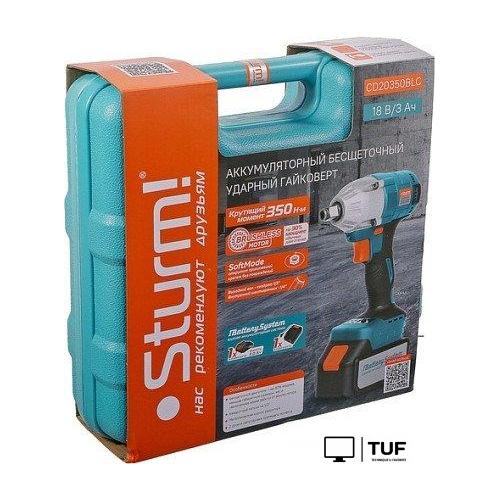 Гайковерт Sturm CD20350BLC (с 1-им АКБ, кейс)