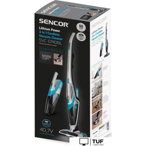 Вертикальный пылесос с влажной уборкой Sencor SVC 0740BL