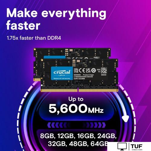 Оперативная память Crucial 2x24ГБ DDR5 SODIMM 5600 МГц CT2K24G56C46S5