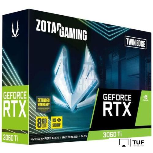 Видеокарта ZOTAC GeForce RTX 3060 Ti Twin Edge LHR 8GB GDDR6 ZT-A30610E-10MLHR