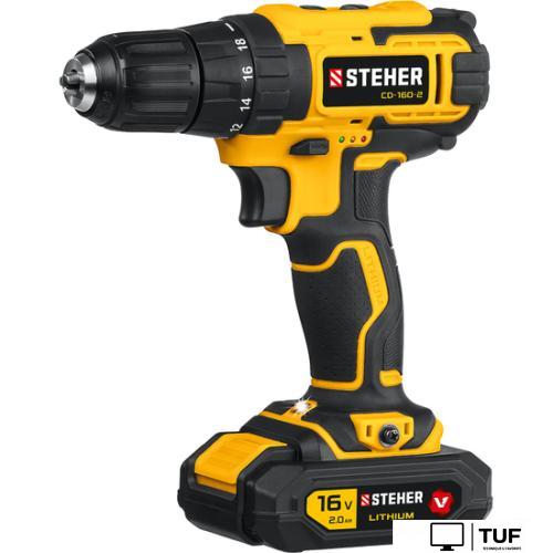 Дрель-шуруповерт Steher CD-160-2 (с 2-мя АКБ, кейс)