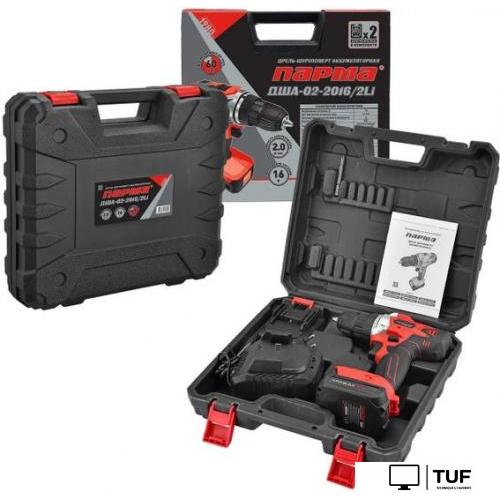 Дрель-шуруповерт Парма ДША-02-2016/2Li 02.021.00015 (с 2-мя АКБ, кейс)