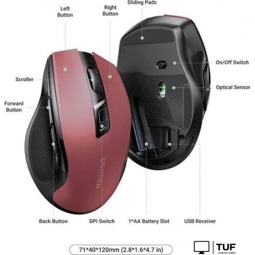 Мышь Ugreen MU006 25752 (красный)