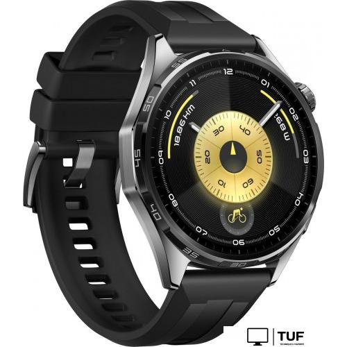 Умные часы Huawei Watch GT 6 46 мм (черный, с черным силиконовым ремешком, международная версия)