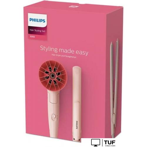 Набор фен + выпрямитель Philips 3000 Series BHP398/00