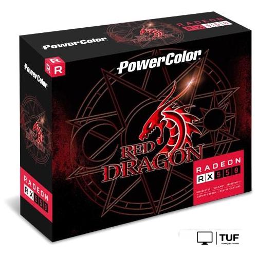 Видеокарта PowerColor Red Dragon Radeon RX 550 4GB GDDR5 OC V3 AXRX 550 4GBD5-DHA/OC