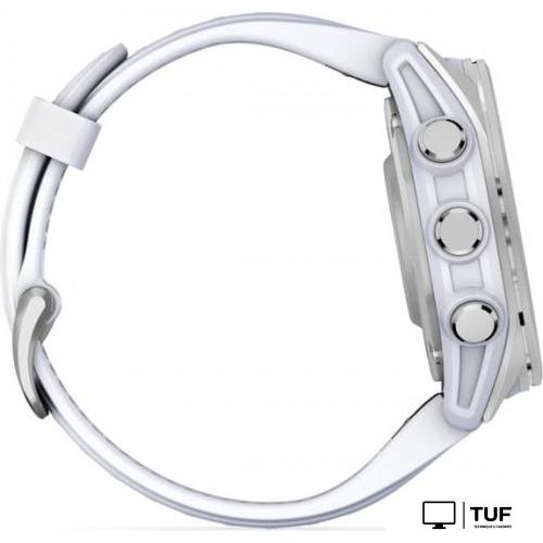 Умные часы Garmin Fenix 8 43мм (серебристый, белый ремешок)