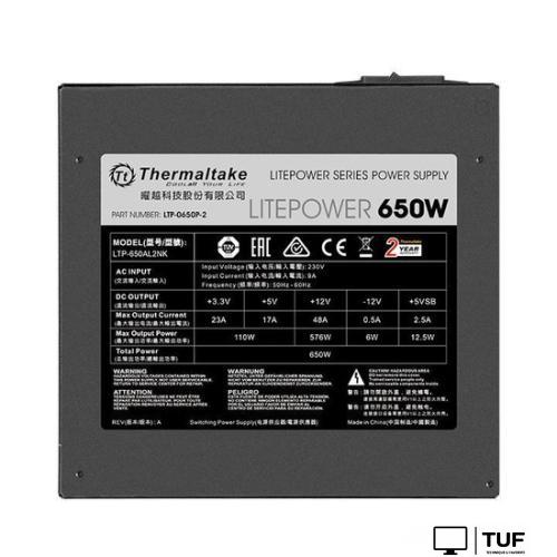 Блок питания Thermaltake Litepower 650W [LTP-0650P-2]