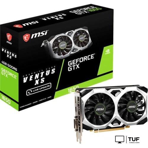 Видеокарта MSI GeForce GTX 1650 D6 Ventus XS V1 4GB GDDR6