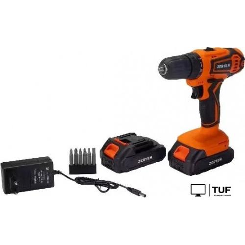 Дрель-шуруповерт Zerten ASB-18S (с 2-мя АКБ, кейс)