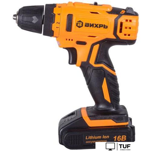 Дрель-шуруповерт Вихрь ДА-16Л-2КА (с 2-мя АКБ, кейс, набор оснастки)