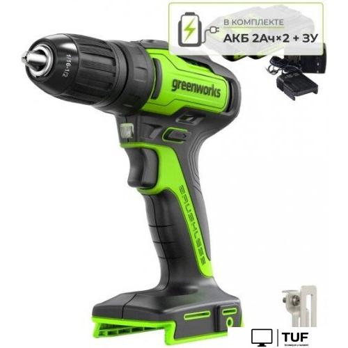 Дрель-шуруповерт Greenworks GD24DD35K2 3704007CUC (с 2-мя АКБ)