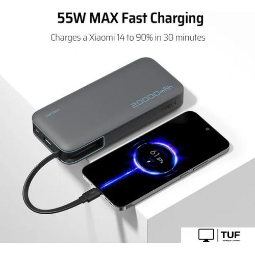Внешний аккумулятор Cuktech PB200N 20000mAh 55W (темно-серый)