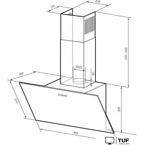 Кухонная вытяжка LEX Moza 500 (черный)