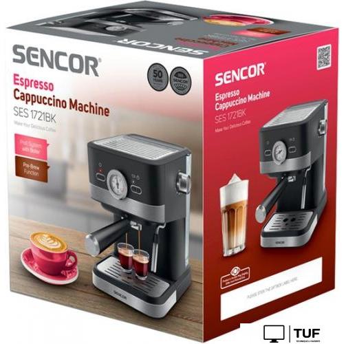 Рожковая кофеварка Sencor SES 1721BK