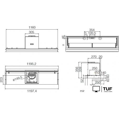 Кухонная вытяжка Elica Lever IX/A/116 PRF0163362