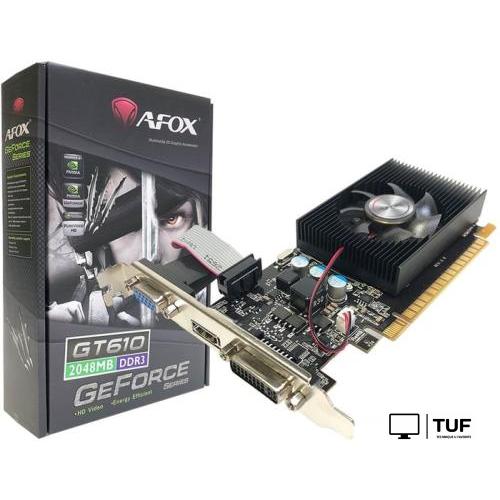 Видеокарта AFOX GeForce GT 610 2GB DDR3 AF610-2048D3L7-V6